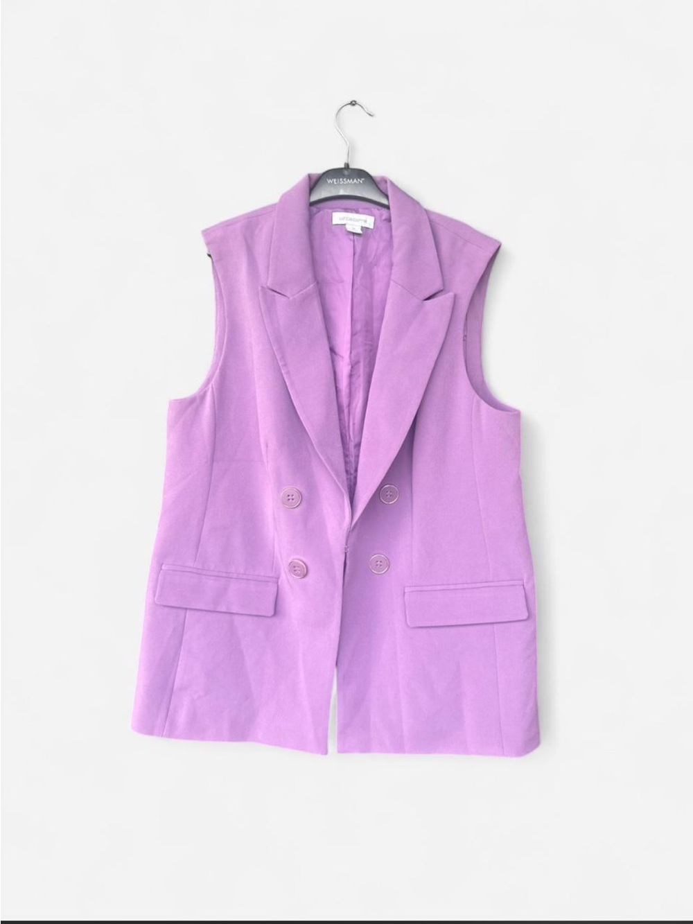 Liz Claiborne sleeveless Double-Breasted Blazer Vest in Lavender